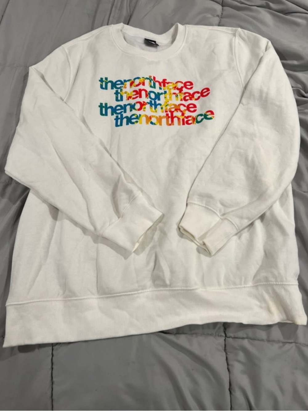 The North Face Men's Injection Fleece Crew Sweatshirt White Size XXL
